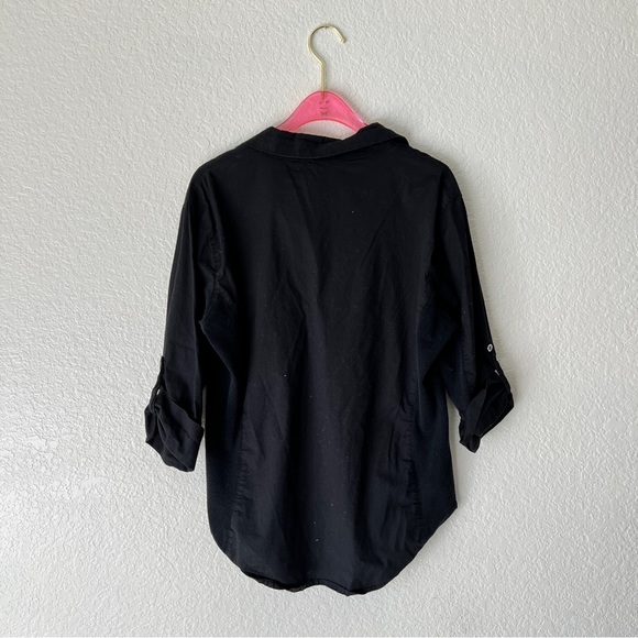 G by Guess Black Button Up Utility Long Sleeve Size Large - Picture 5 of 9